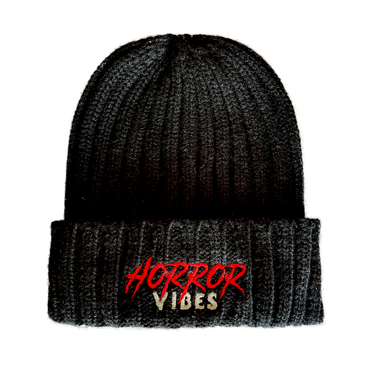"HORROR VIBES" knit hat